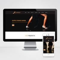 (自适应手机端)英文外贸芭蕾舞鞋网站pbootcms模板 拉丁舞鞋鞋类网站源码