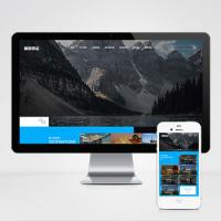 (自适应手机端)pbootcms响应式旅游公司网站模板 蓝色宽屏旅行社网站源码